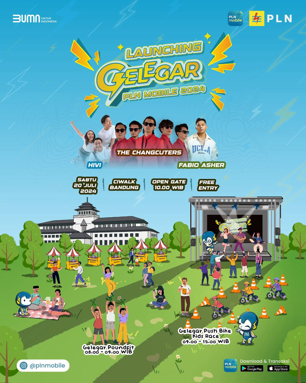 HIVI, Fabio Asher, dan The Changcuters Akan Meriahkan Launching Gelegar PLN Mobile 2024