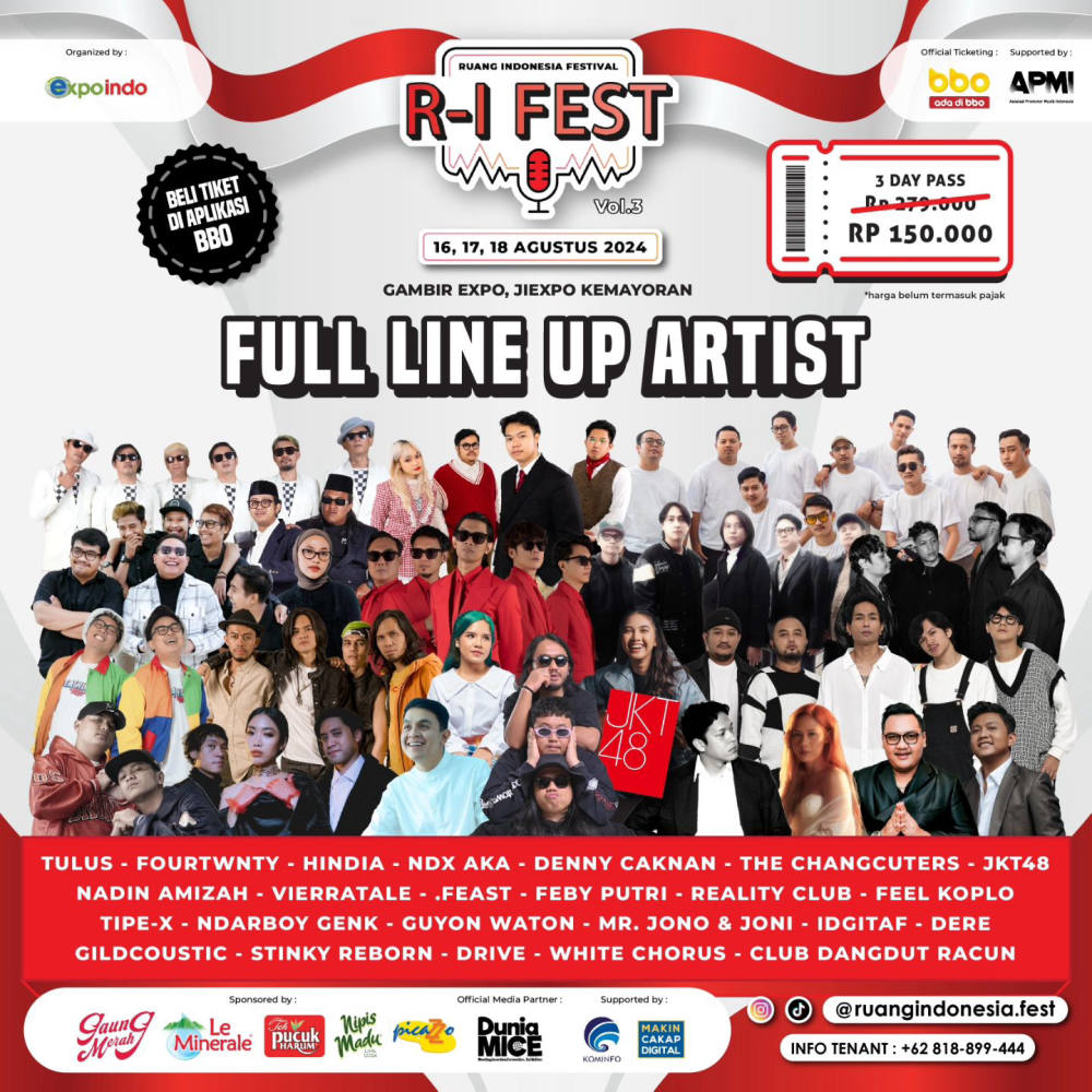 Full Line Up RI Fest 2024: Perayaan Kemerdekaan Paling Meriah di Gambir Expo