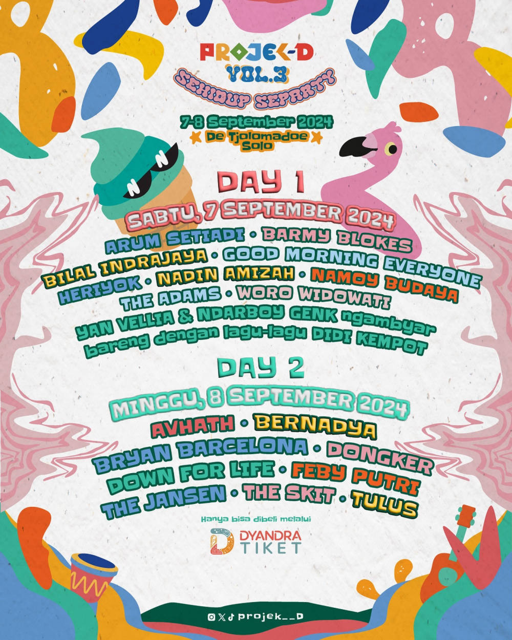 Projek-D Vol. 3: Festival Musik Terbesar di Solo, 7-8 September 2024