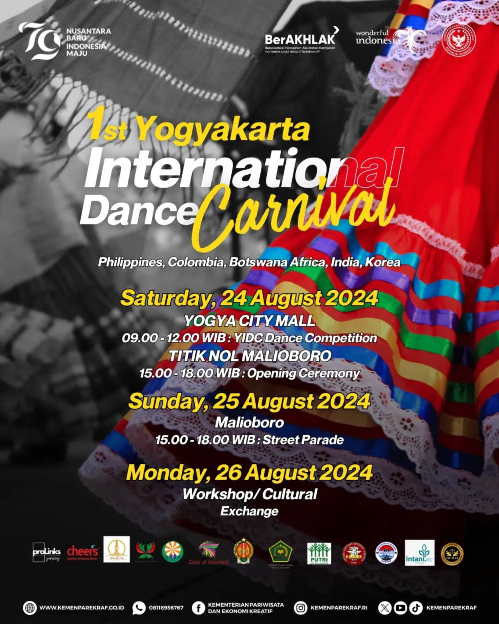 1st Yogyakarta International Dance Carnival 2024: Meriahkan Malioboro dengan Warna-Warni Budaya Dunia