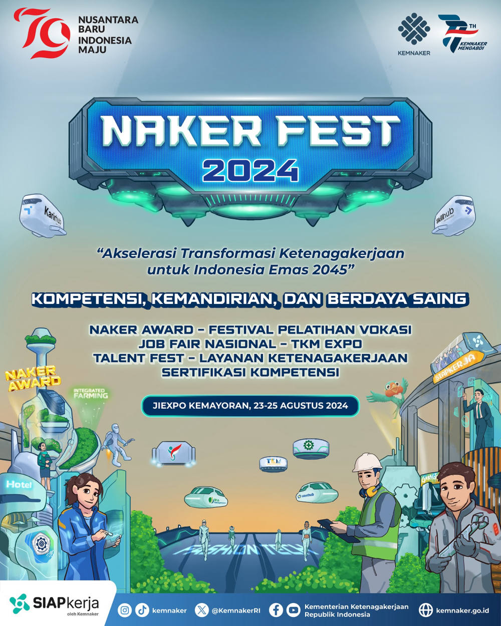 Yang Ditunggu-tunggu Hadir Kembali! Naker Fest 2024 Siap Digelar pada 23 – 25 Agustus 2024 di JIEXPO Kemayoran!