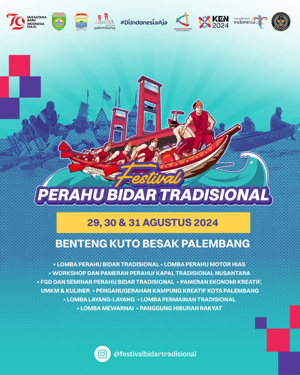 Festival Perahu Bidar Tradisional 2024 di Palembang: Meriahkan Akhir Agustus dengan Tradisi dan Semangat!
