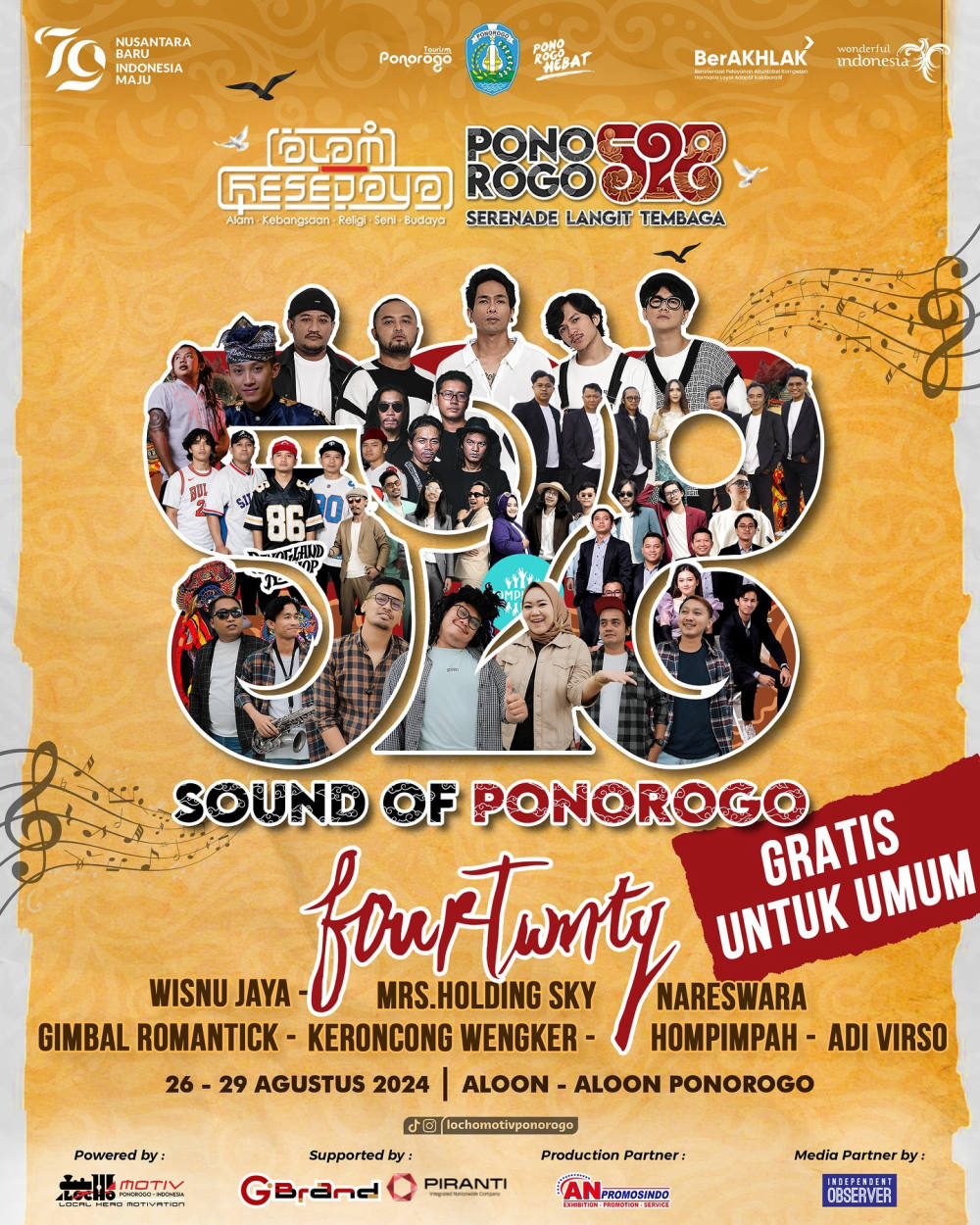 SOUND OF PONOROGO: Perayaan Meriah HUT Ponorogo ke-528 dengan Musik dan Kebersamaan!