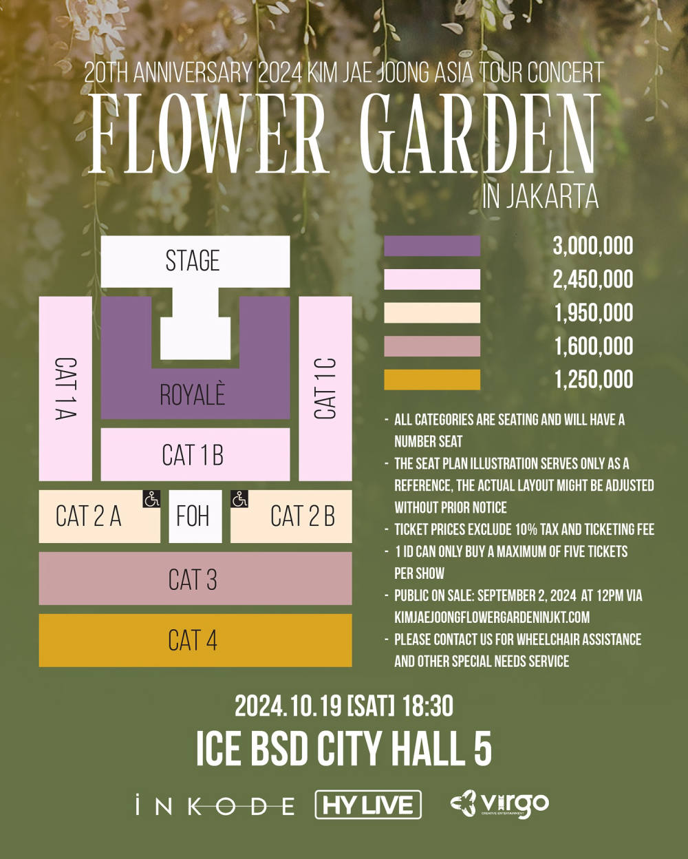 Kim Jae Joong 20th Anniversary Asia Tour Concert “Flower Garden” di Jakarta: Informasi Harga Tiket dan Cara Pembelian