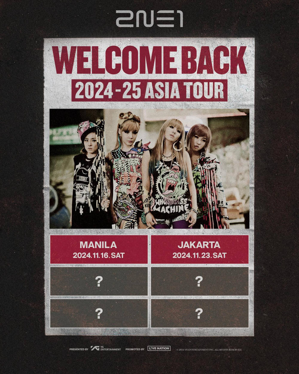 2NE1 Umumkan Jadwal Asia untuk Tur Dunia ‘Welcome Back’ 2024-2025: Jakarta