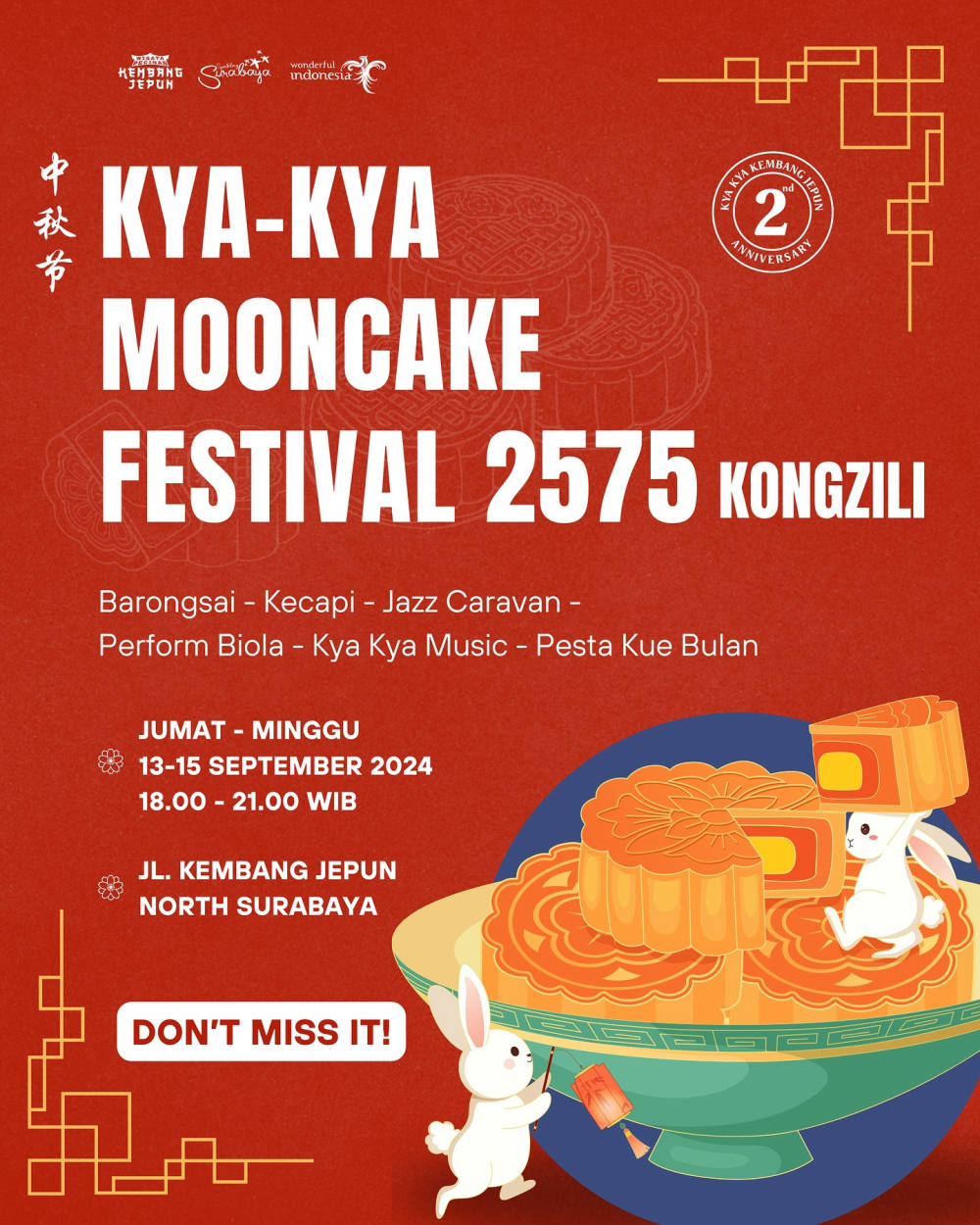 Kya-Kya Mooncake Festival 2024: Merayakan Tradisi dan Cita Rasa di Surabaya