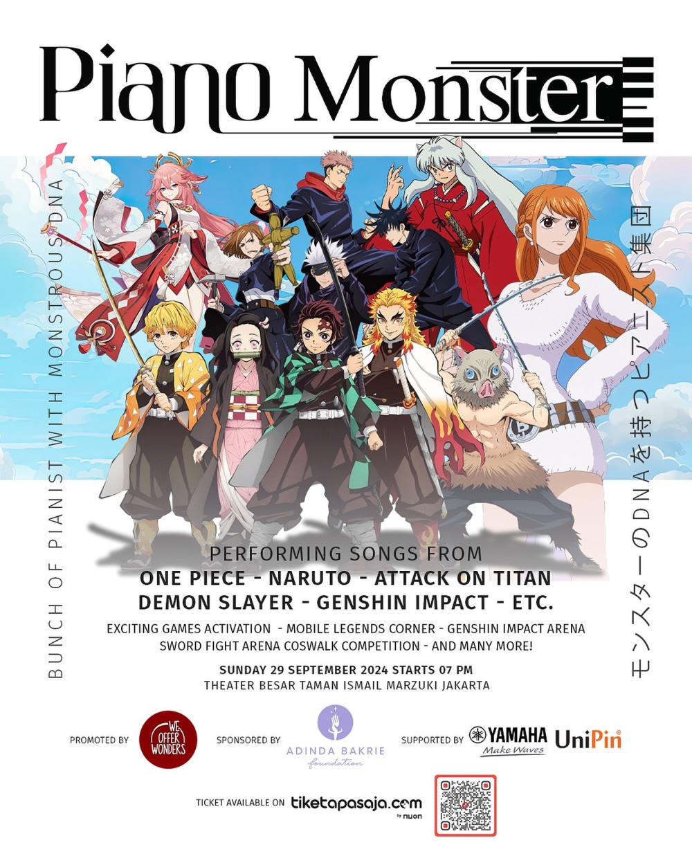 Tiket PIANO MONSTER Sudah Tersedia untuk Para Penggemar Musik dan Anime