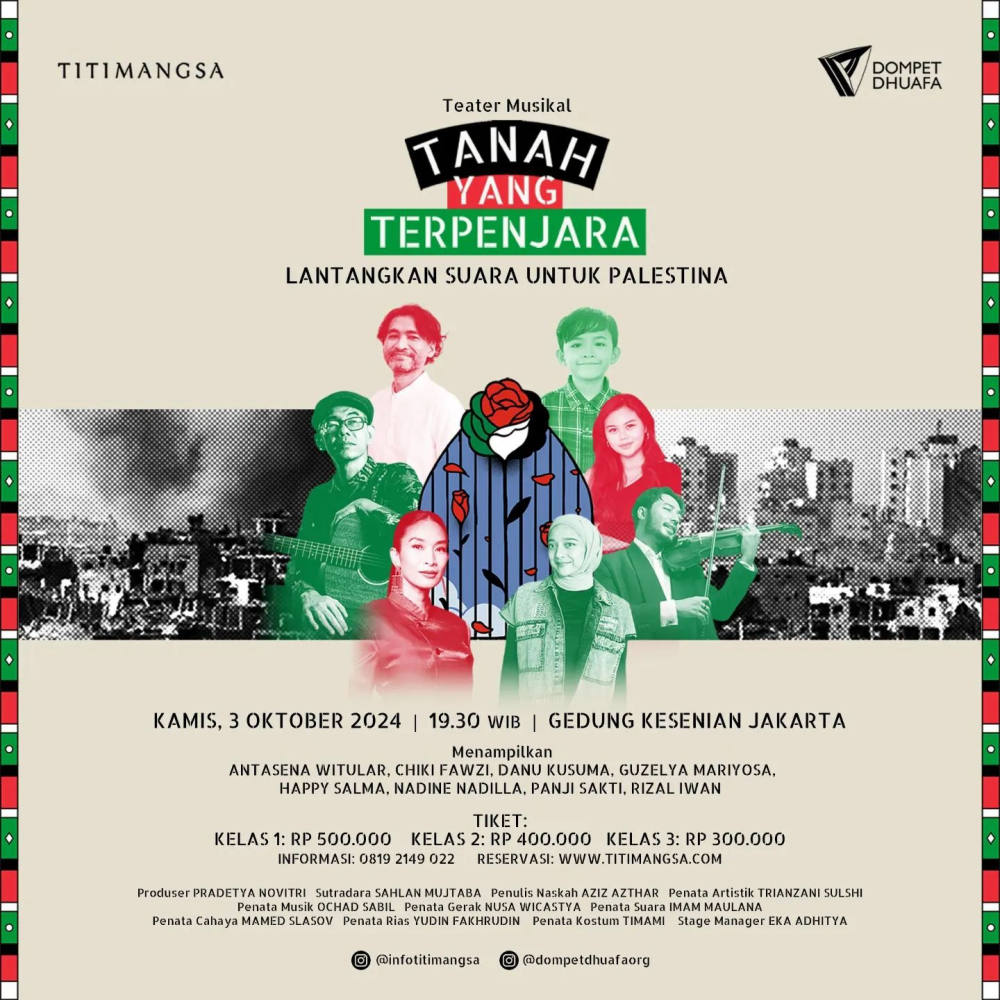 Teater Musikal ‘Tanah yang Terpenjara’: Suara Palestina Menggema di Panggung Jakarta