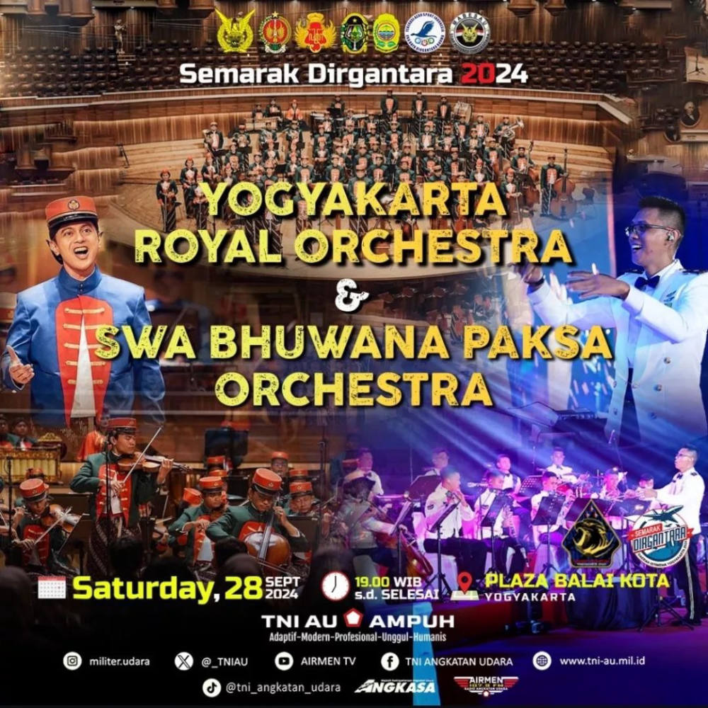 Kolaborasi Epik Yogyakarta Royal Orchestra dan Swa Bhuwana Paksa Orchestra dalam Semarak Dirgantara 2024