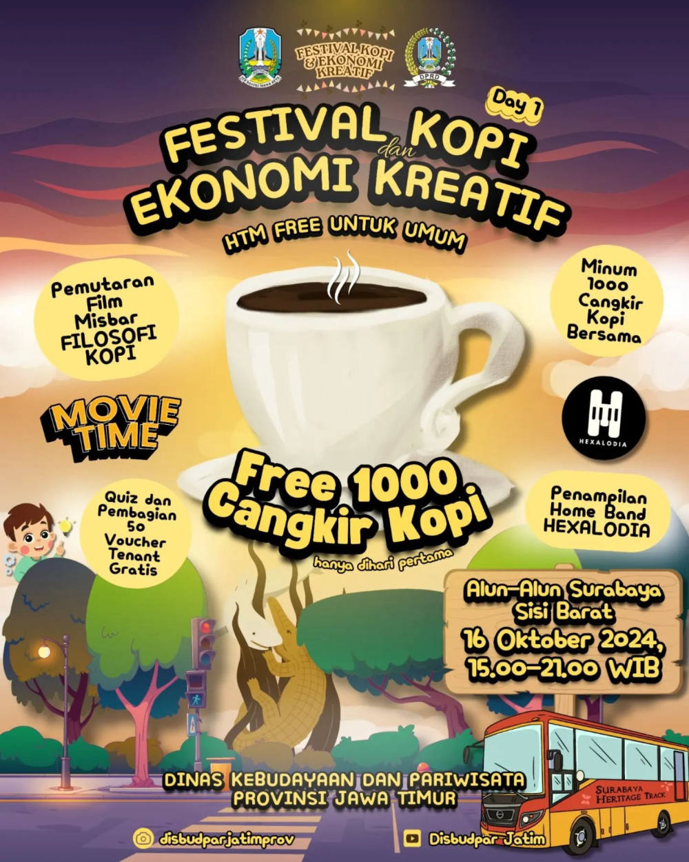 Festival Kopi dan Ekonomi Kreatif 2024 di Alun-Alun Barat, HTM Gratis untuk Umum
