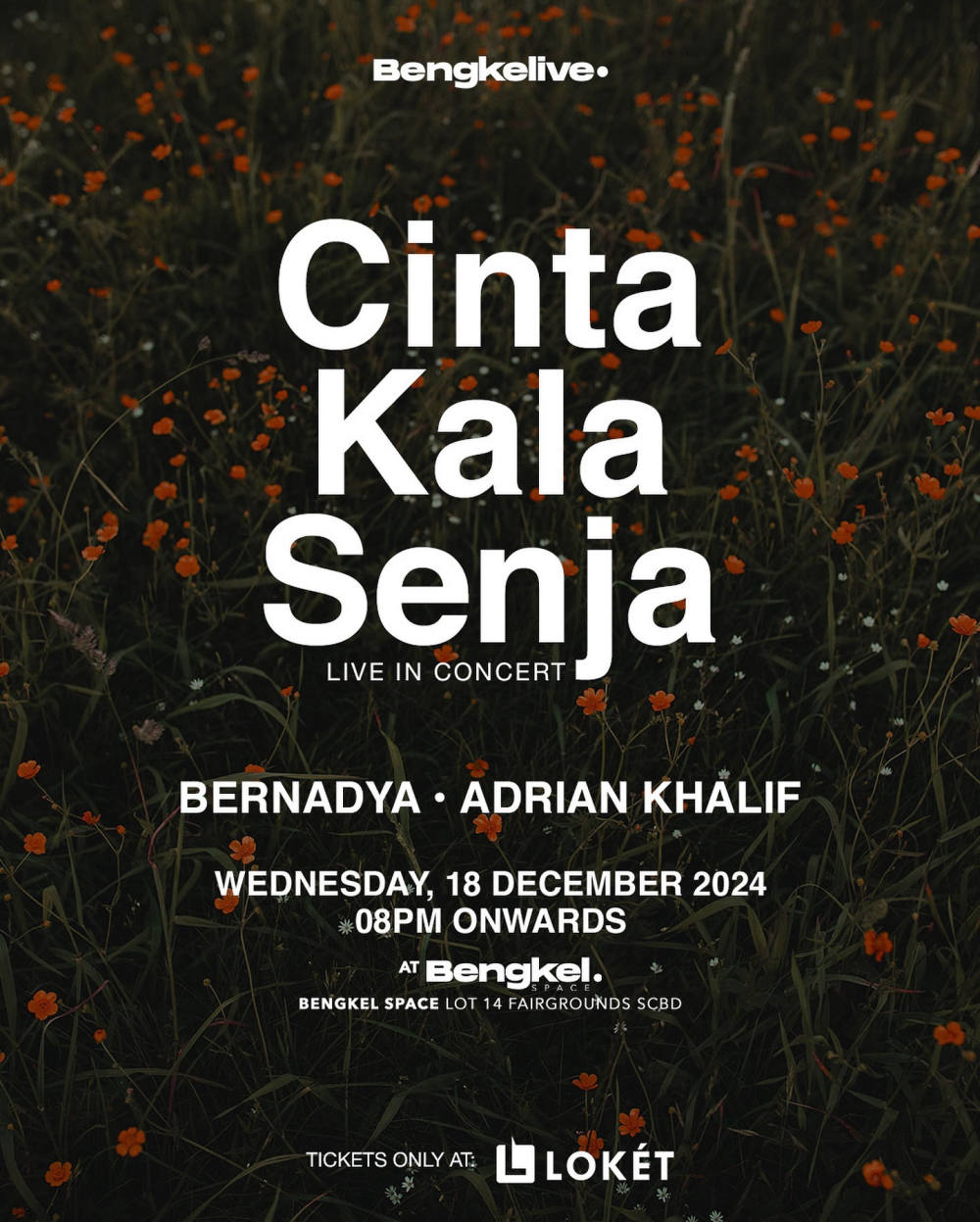 Bengkelive Hadirkan Konser “Cinta Kala Senja” Bernadya dan Adrian Khalif di Jakarta