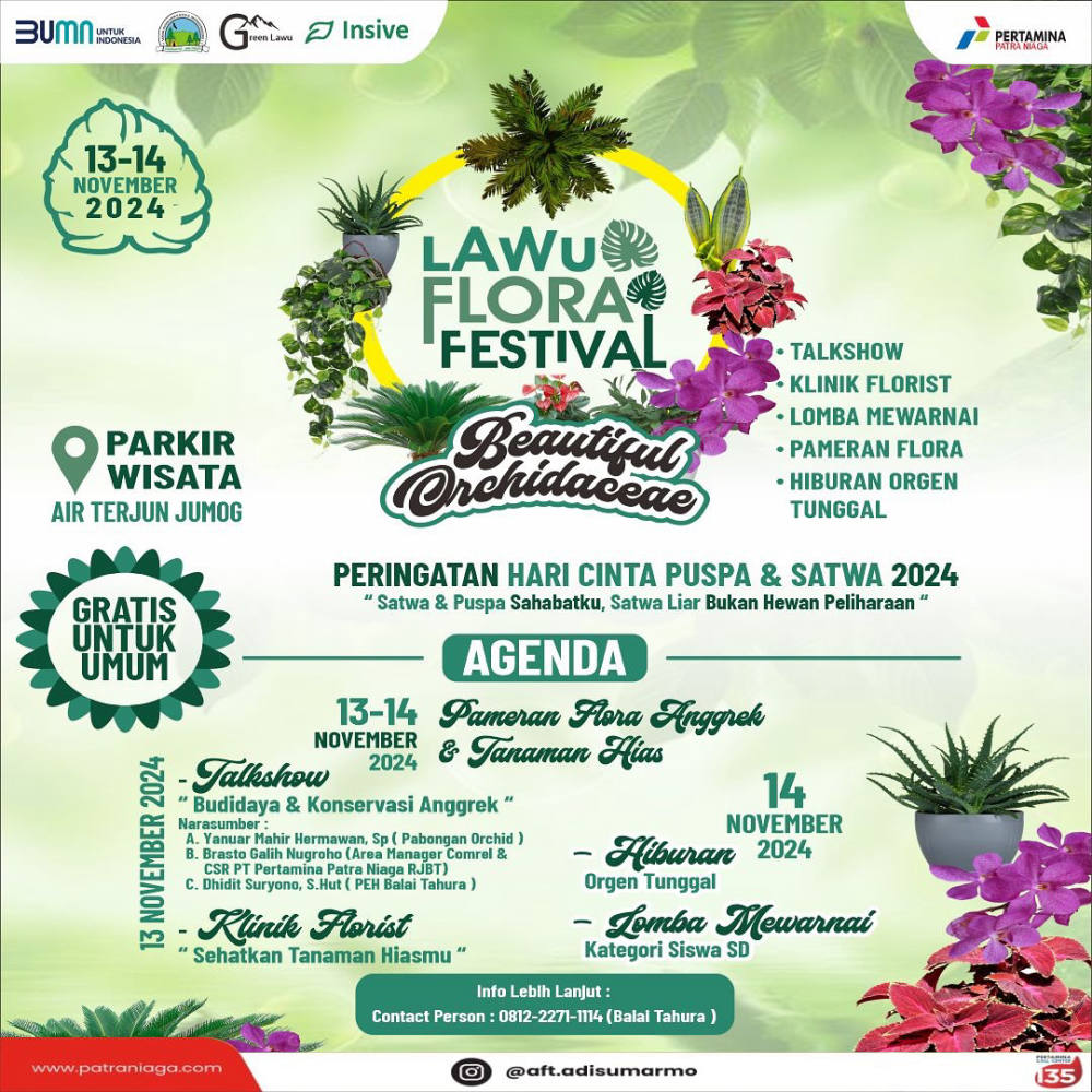 Lawu Flora Festival 2024: Pameran Flora dan Edukasi Konservasi Sambut Hari Cinta Puspa dan Satwa Nasional