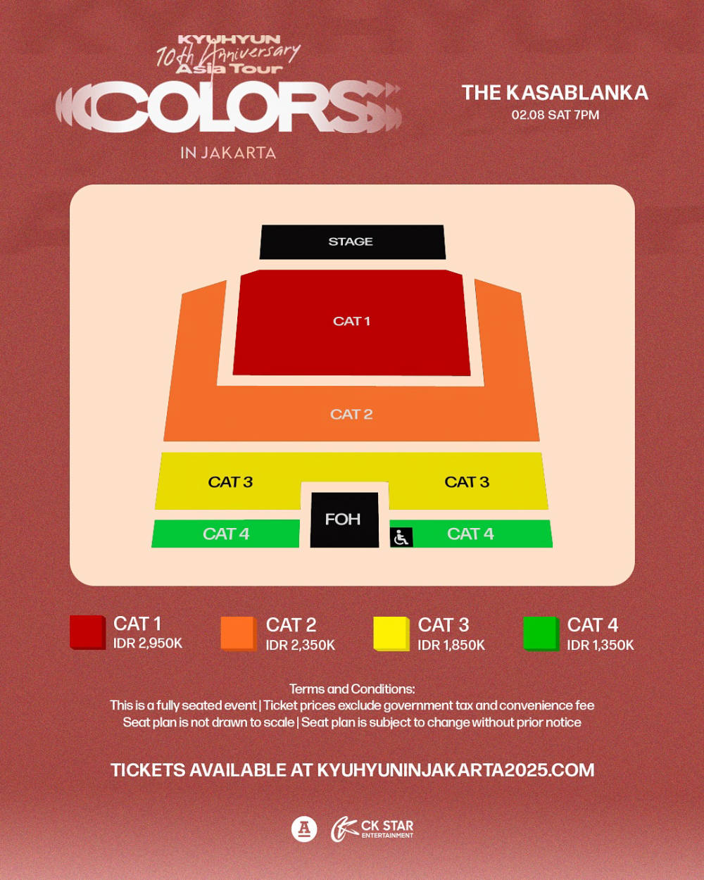 Harga Tiket dan Seating Plan KYUHYUN 10th Anniversary Asia Tour [COLORS] di Jakarta