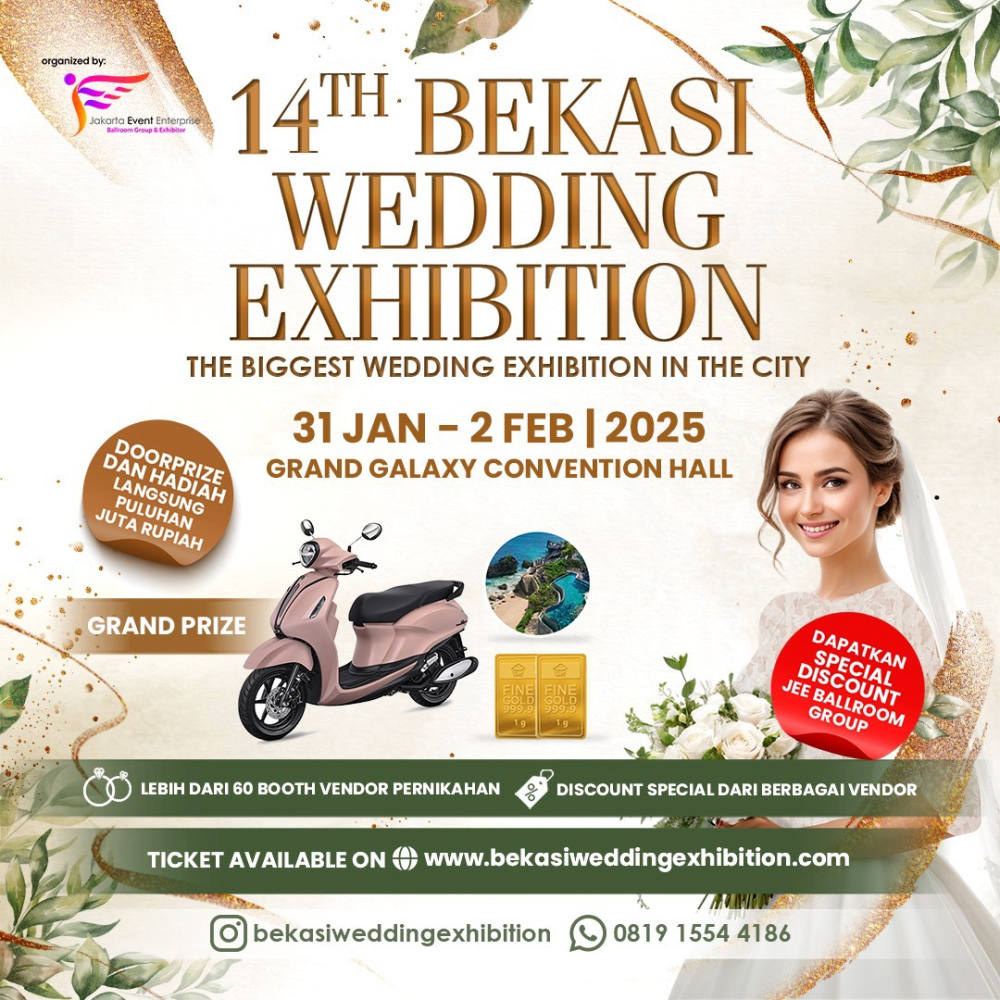 14th Bekasi Wedding Exhibition: Pameran Pernikahan Terbesar di Bekasi Kembali Hadir