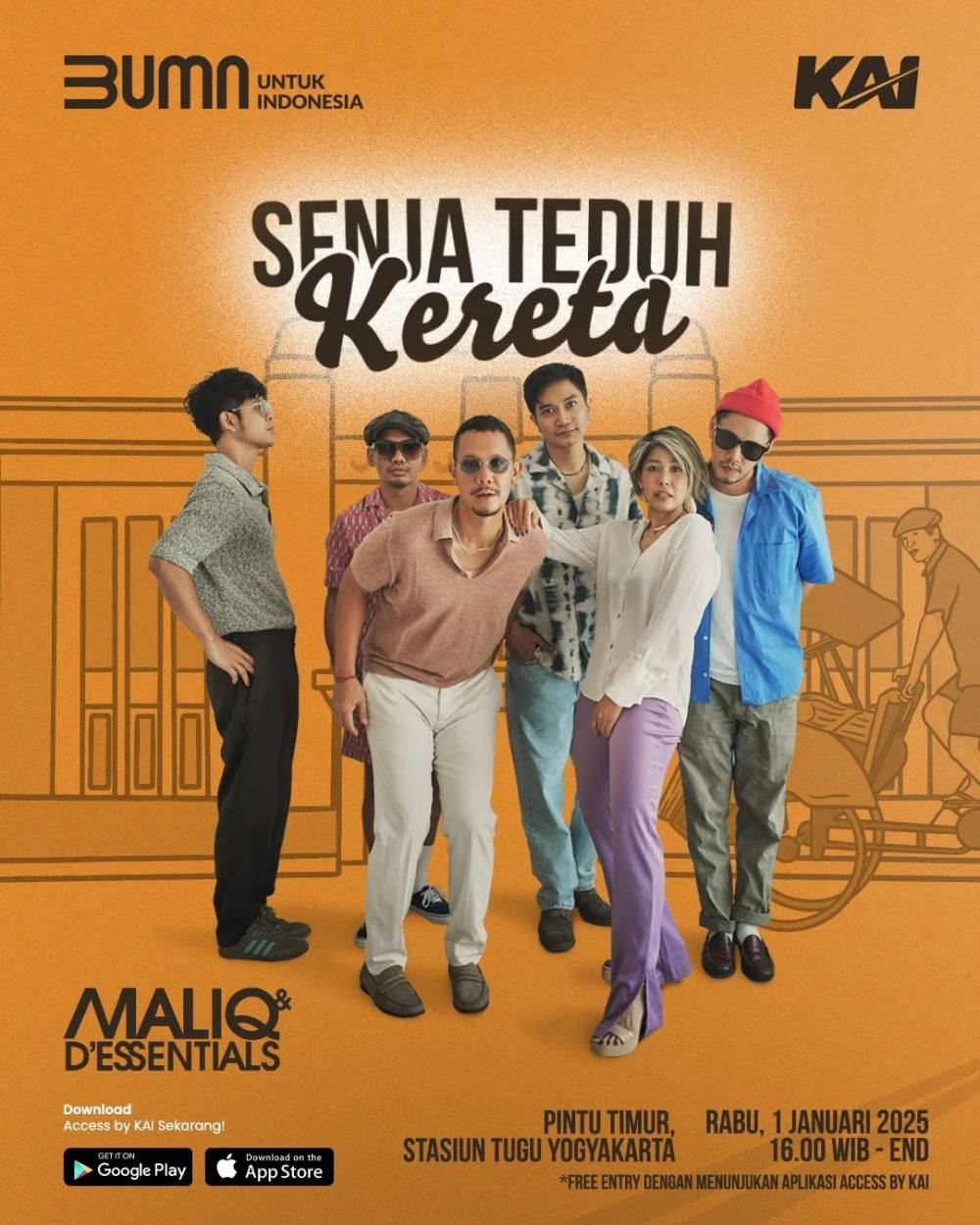 Senja Teduh Kereta: Awali Tahun Baru 2025 Bersama Maliq & D’Essentials di Stasiun Tugu