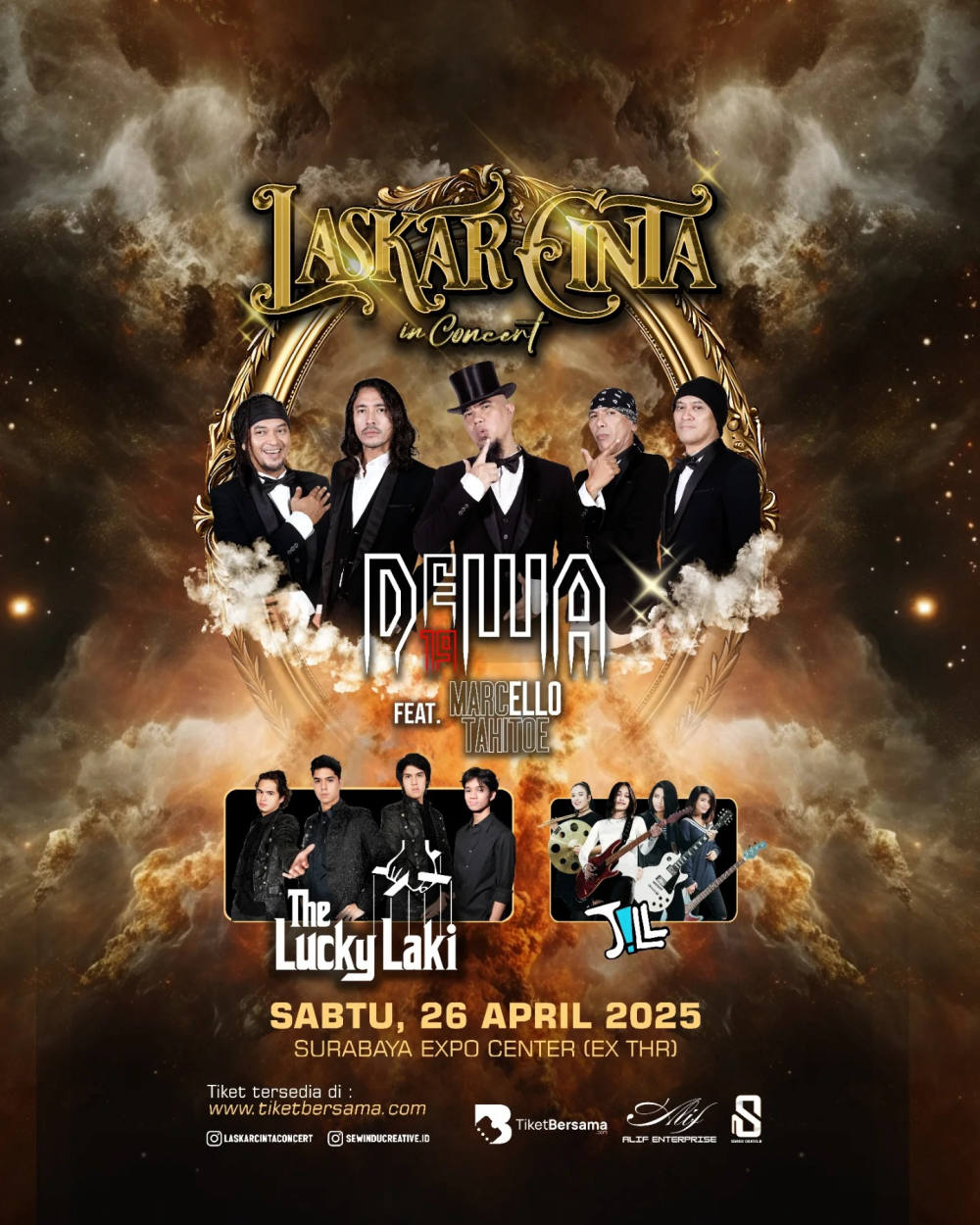 Laskar Cinta In Concert: Suguhkan Dewa 19, The Lucky Laki dan JILL