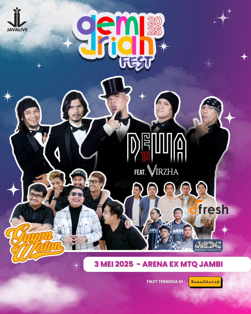 Gemriah Fest 2025 Siap Guncang Jambi: Panggung Musik Spektakuler dengan Dewa 19, Virzha, dan Guyon Waton