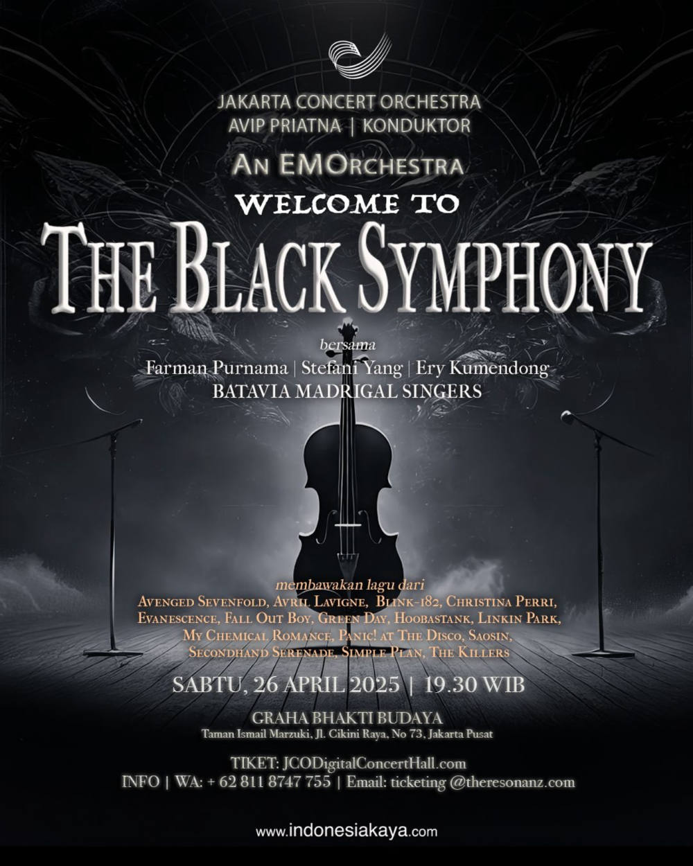 Jakarta Concert Orchestra persembahkan An EMOrchestra: Welcome to THE BLACK SYMPHONY April Mendatang
