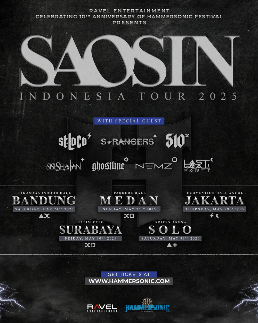 Hammersonic Rayakan Satu Dekade dengan Saosin: Bawa Tour Spesial ke Lima Kota di Indonesia!