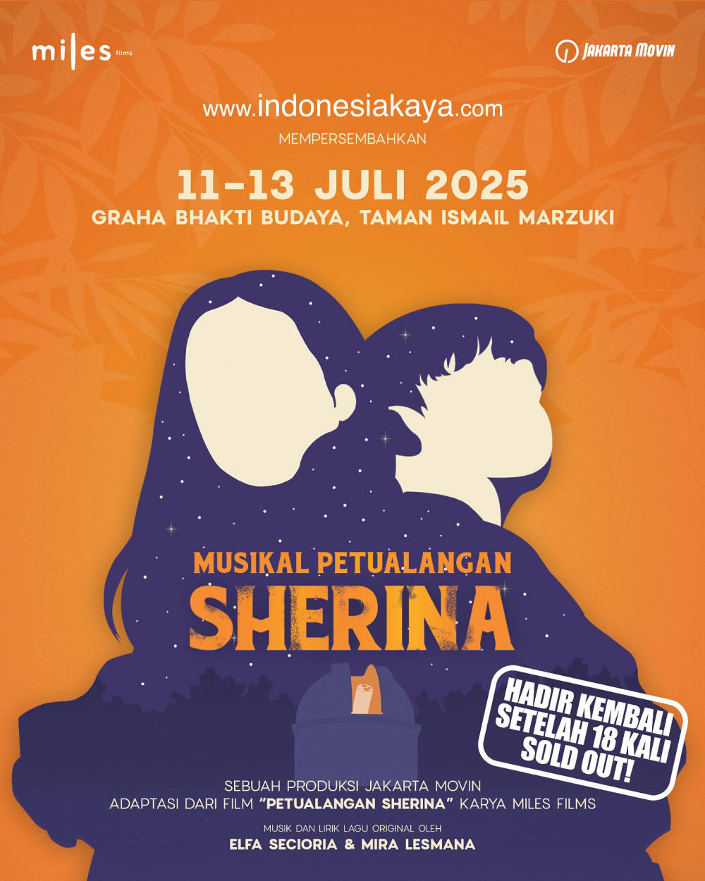 Musikal Petualangan Sherina Kembali Digelar Juli 2025, Tiket Presale Dibuka Akhir April