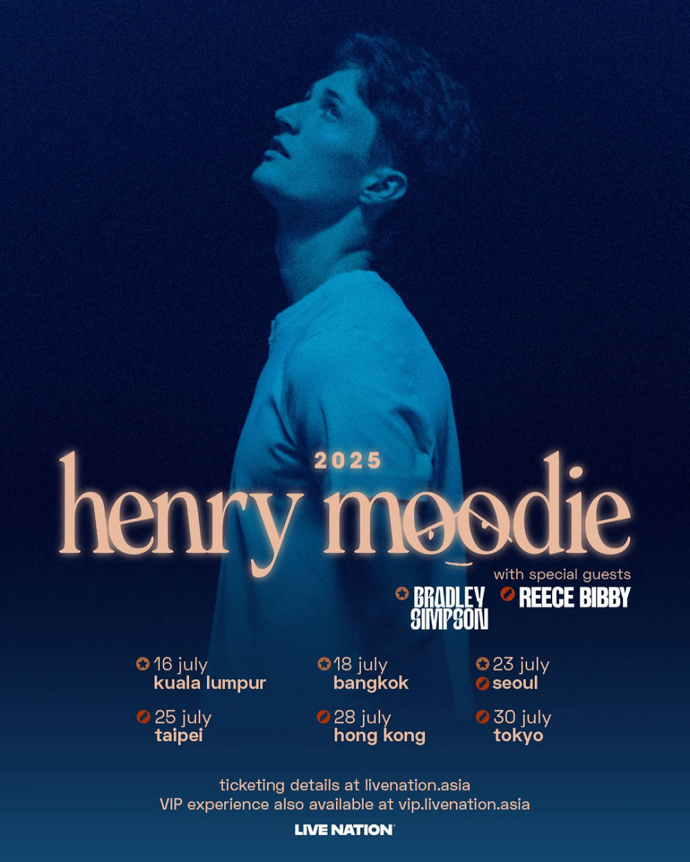 Henry Moodie Akan Gelar Tur Asia Perdana pada Juli 2025