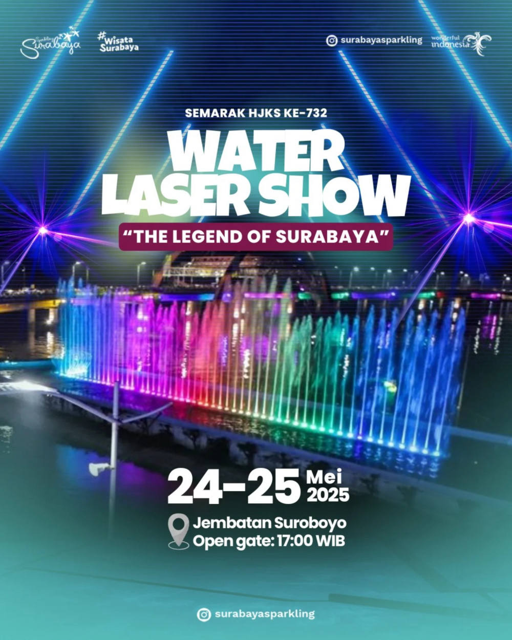 Water Laser Show dan Surabaya Vaganza 2025 akan Warnai Surabaya Akhir Pekan Ini