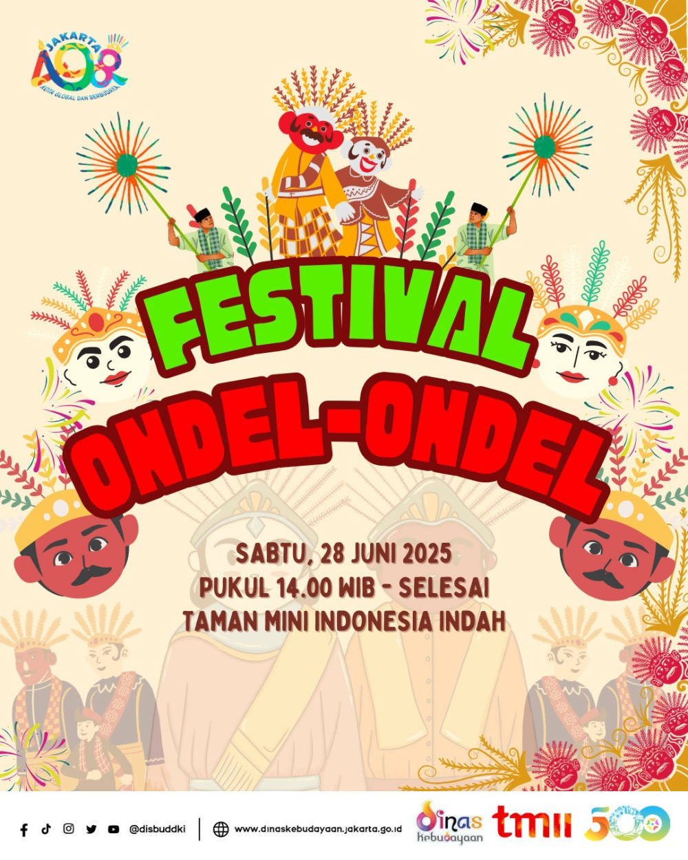 Festival Ondel-Ondel 2025 Akan Digelar di TMII: Pelestarian Budaya Betawi Lewat Parade dan Pentas Seni
