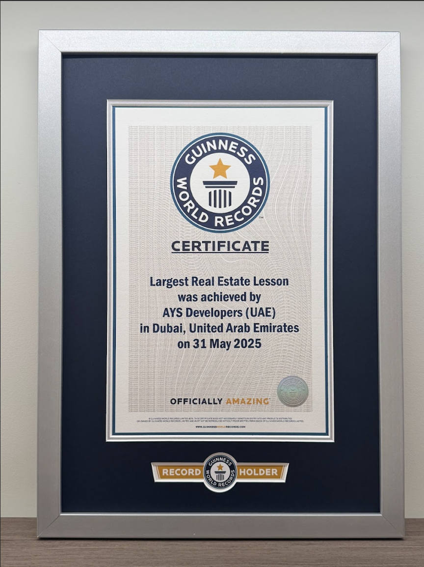 AYS Developers Pecahkan Rekor Dunia Guinness untuk Sesi Pelatihan Real Estat Terbesar di Dunia di Dubai