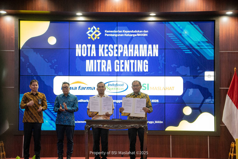 BSI Maslahat dan BKKBN Jalin Kerja Sama Perangi Stunting Lewat Program GENTING 