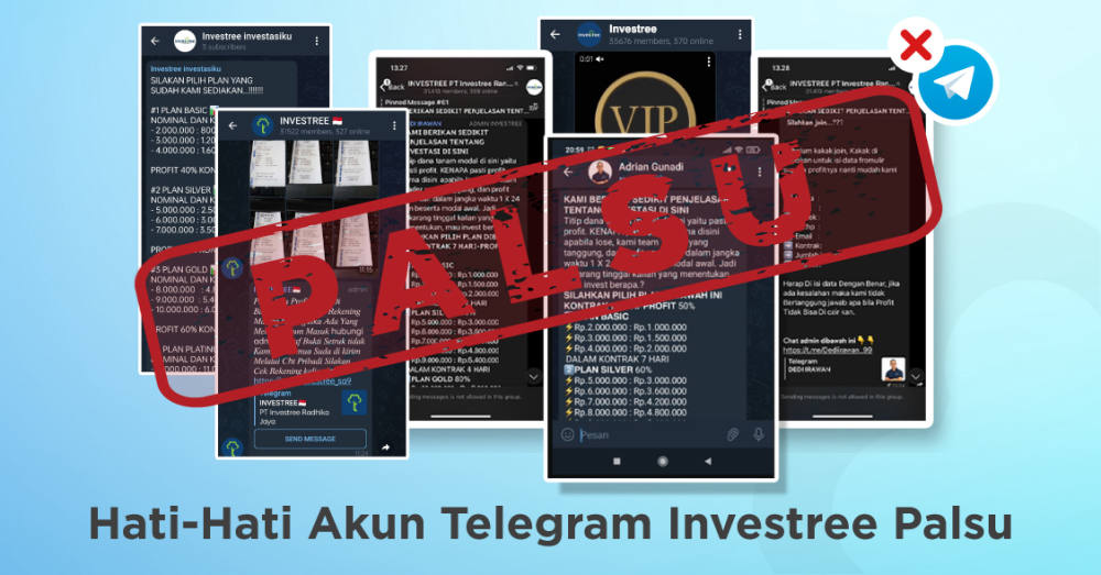 Investree Berhasil Temukan Tujuh Akun Telegram Palsu Investree Berhasil Temukan Tujuh Akun Telegram Palsu