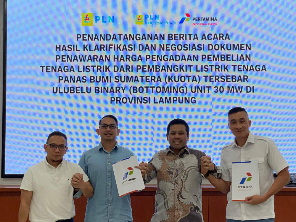 Konsorsium PGE-PLN IP Sepakati Tarif dengan PLN untuk PLTP Ulubelu Bottoming Unit, Perkuat Transisi Energi Nasional
