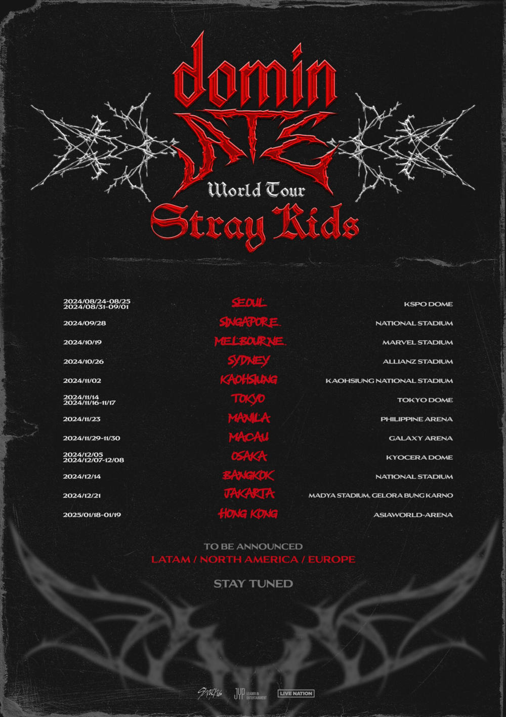 Stray Kids Akan Menggelar Konser di Jakarta dalam Tur Dunia “dominATE”