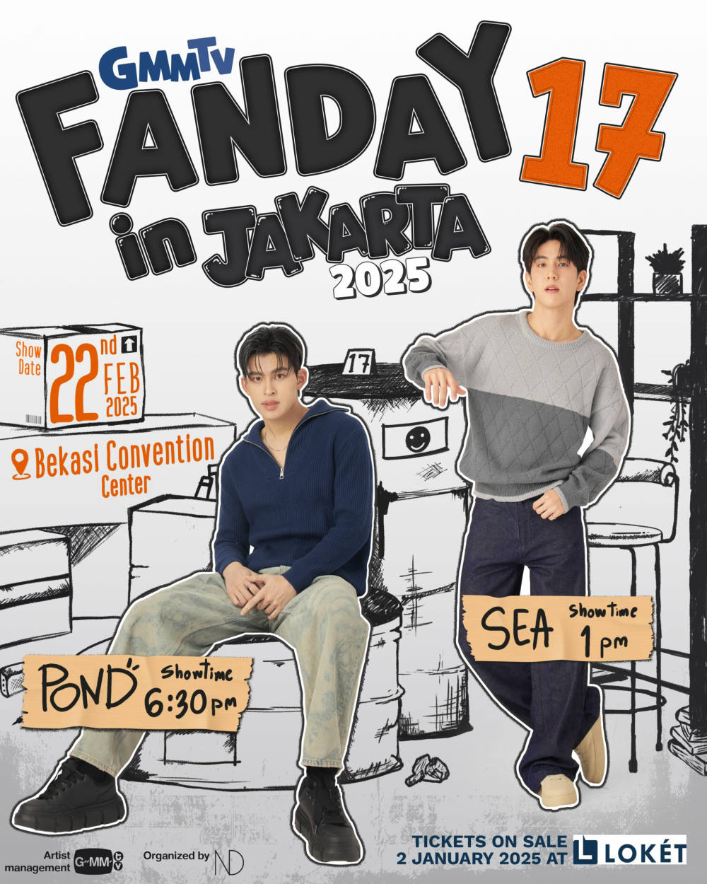 Dua Aktor Thailand, Sea dan Pond, Akan Gelar Fan Meeting di Jakarta Februari Mendatang