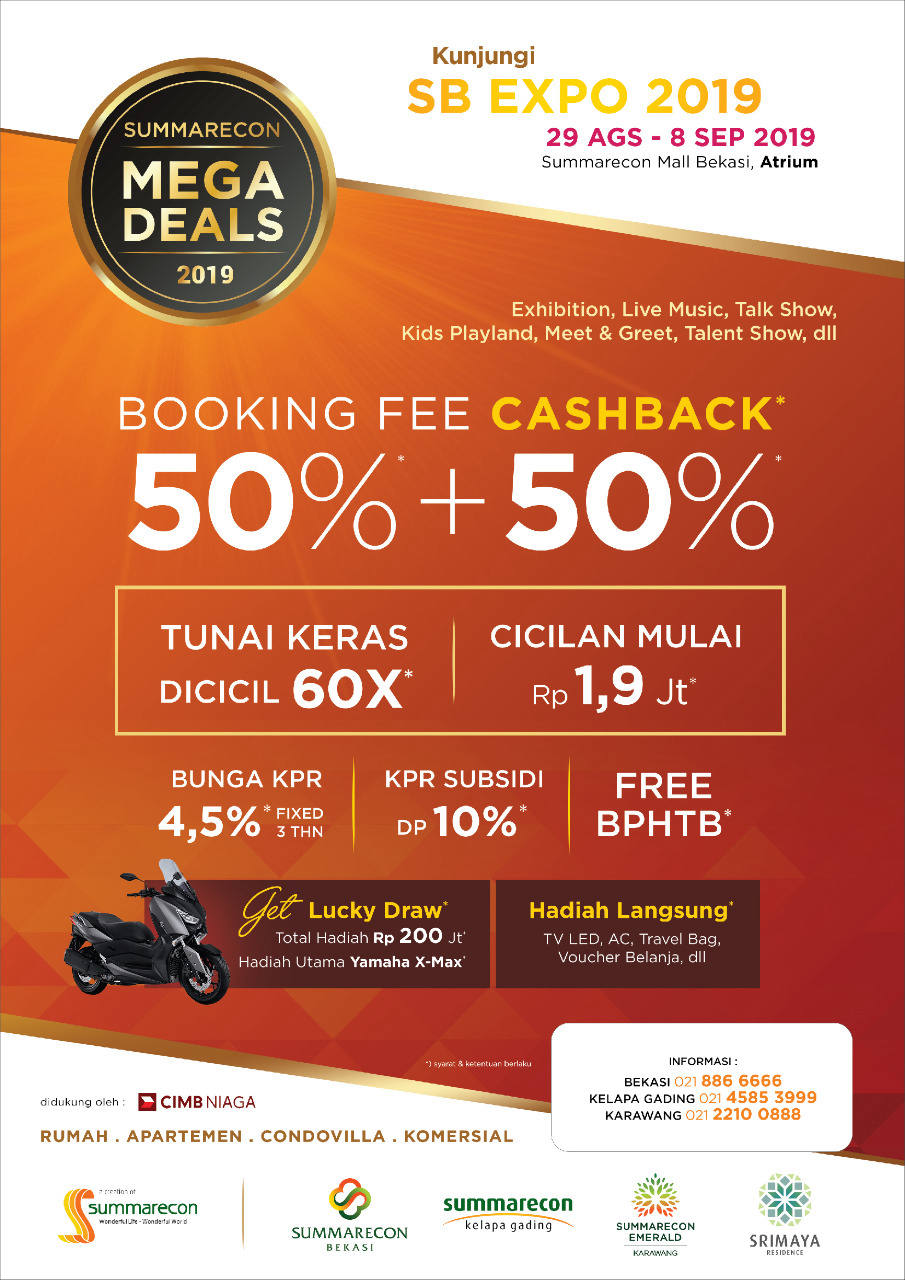 Summarecon Mega Deals 2019 Hadir Kembali. Menawarkan Beragam Promo Selama Periode Expo