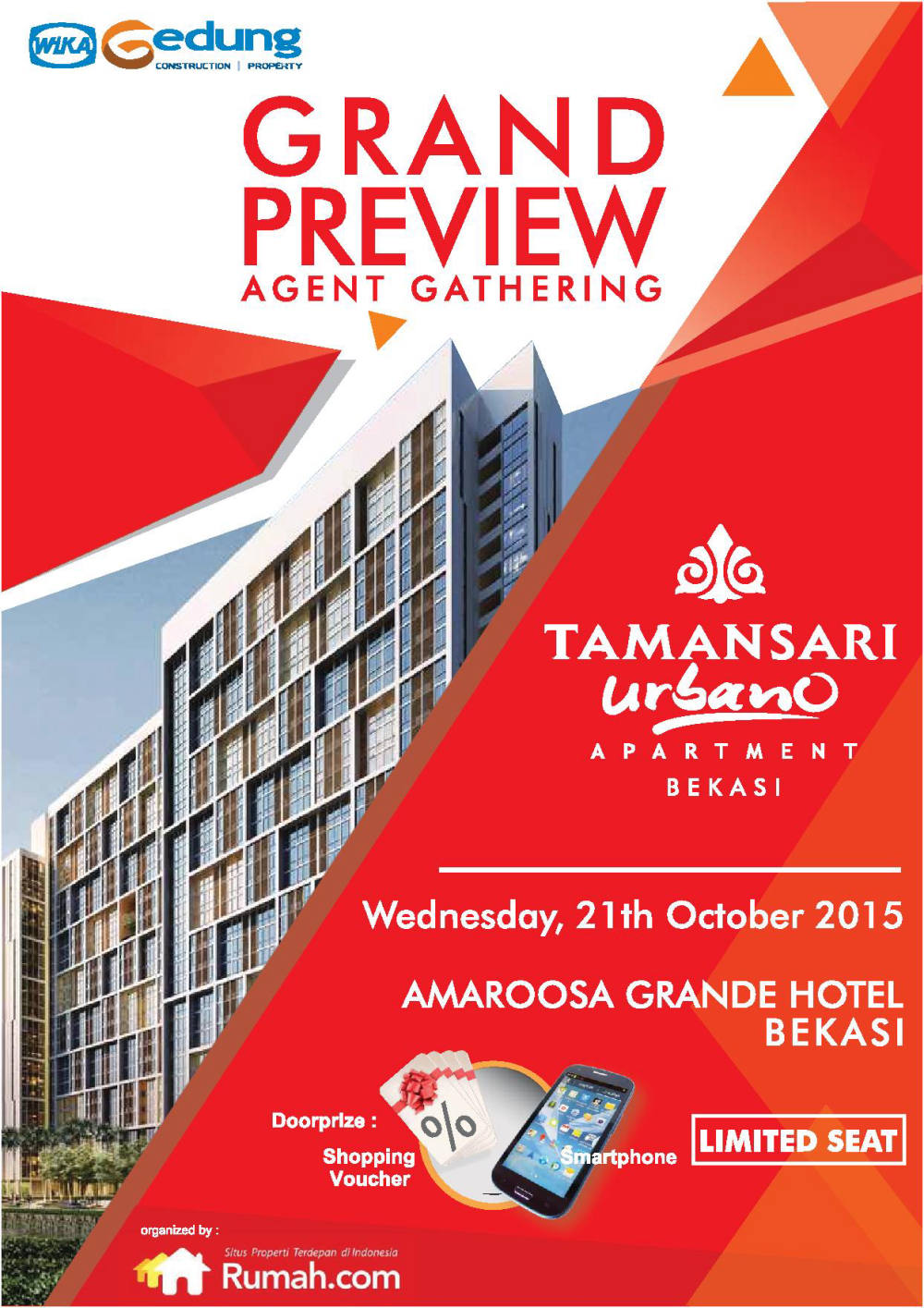 WIKA Gedung menggelar Grand Preview Tamansari Urbano Apartment di Bekasi