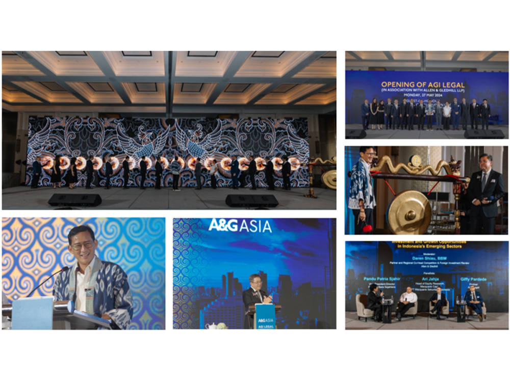 AGI Legal dibuka di Indonesia dan bergabung dengan jaringan Allen & Gledhill yang juga dikenal sebagai A&G Asia