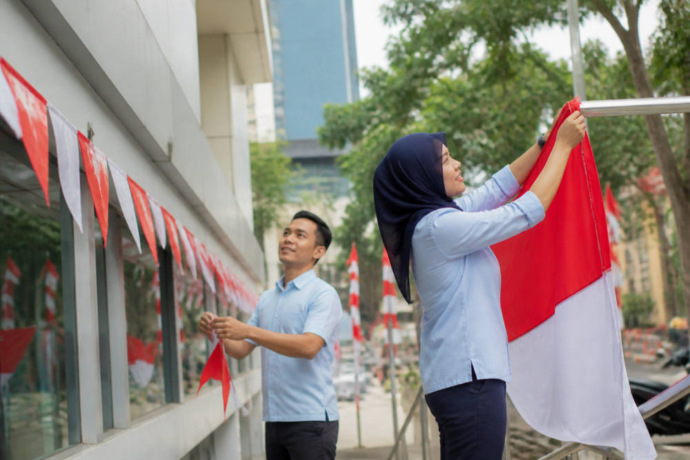 Sambut HUT ke-81 RI, BRI BO Krekot Hias Kantor Merah Putih