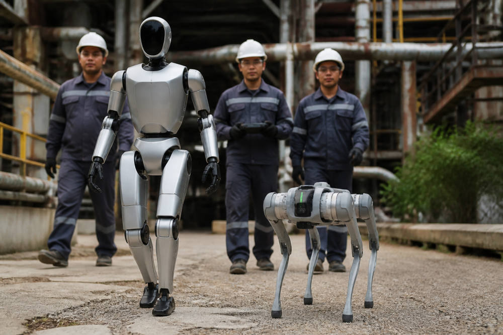 Robot Anjing dan Humanoid Mulai Bekerja di Lapangan Indonesia