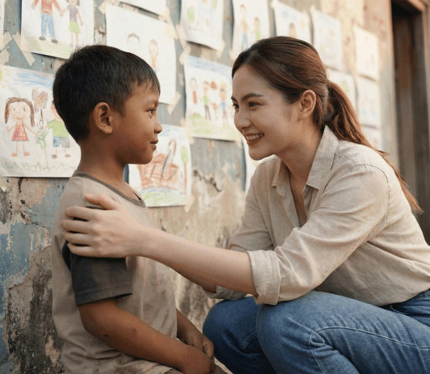 Di luar pasar, dia pilih untuk mempercayakan “Masa Depan” kepada Anak-Anak