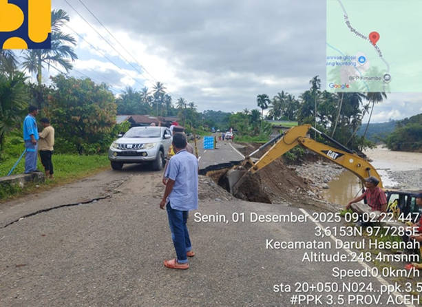 Kementerian PU Terus Pulihkan Konektivitas Jalan Nasional di Aceh, Target Fungsional Bertahap Desember 2025