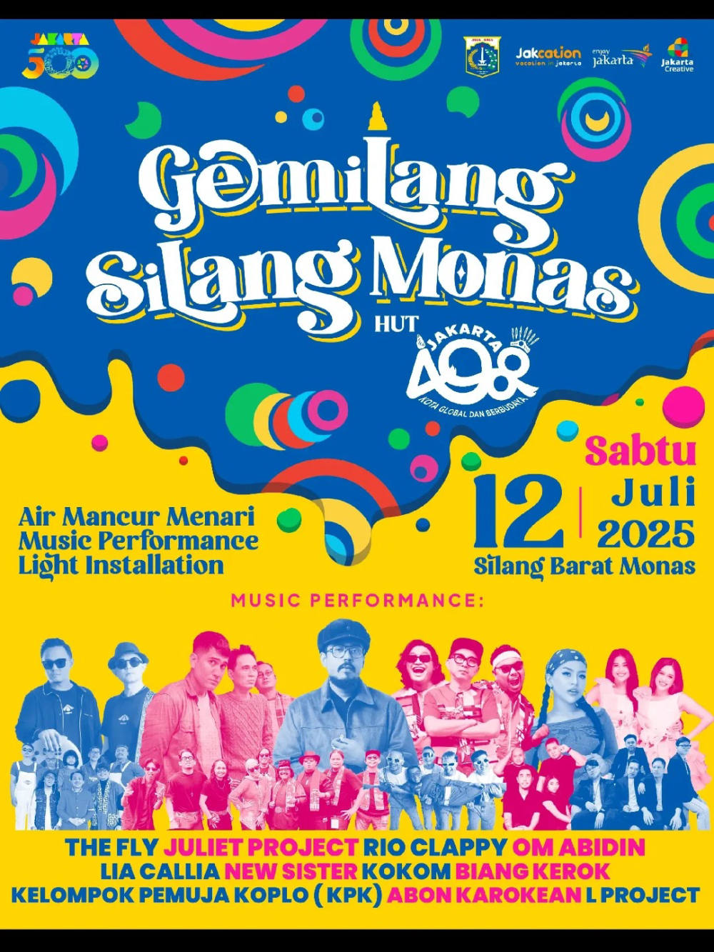 Panggung Musik dan Instalasi Cahaya Ramaikan Silang Monas Sabtu Ini