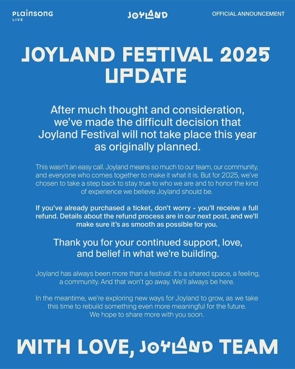 Jadwal Joyland Festival 2025 Dibatalkan, Refund Tiket Dibuka Hingga 31 Agustus