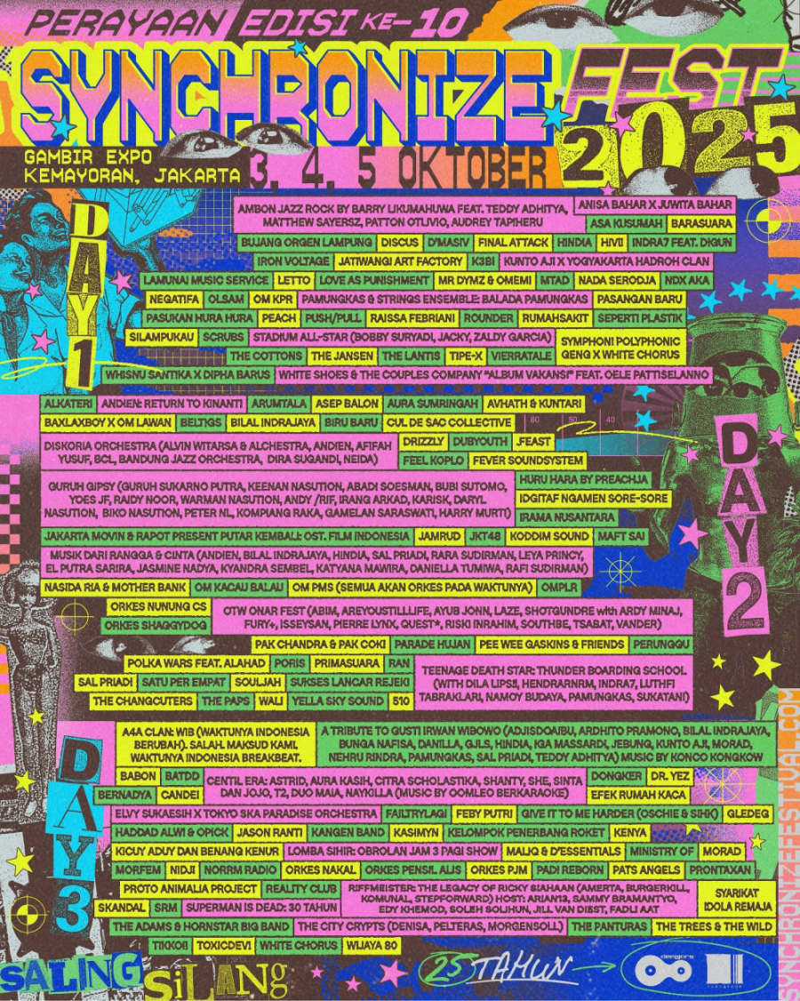 Lineup Lengkap Synchronize Festival 2025 Diumumkan, Hadirkan 140 Lebih Penampil