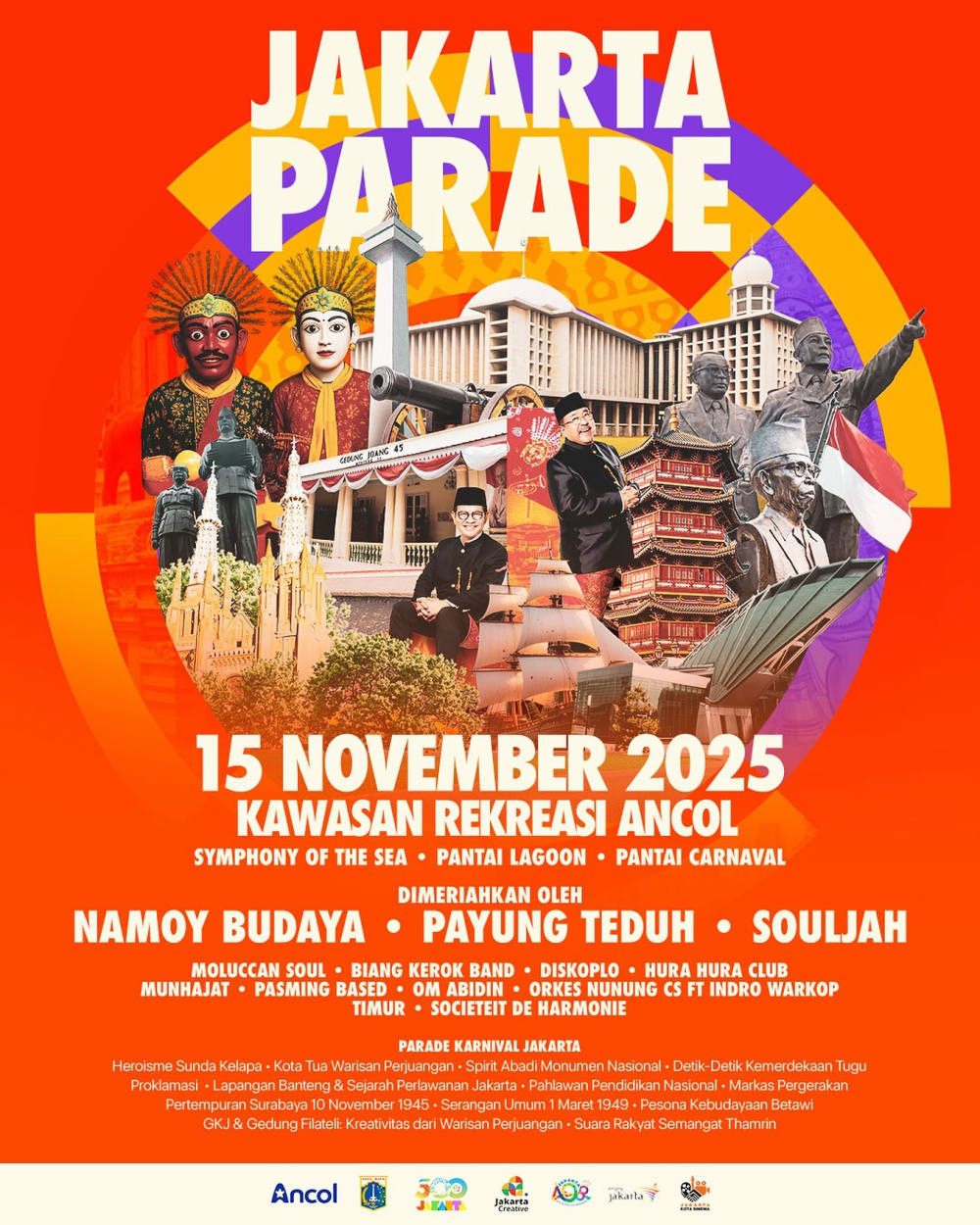 Jakarta Parade 2025 Hadir di Ancol, Rayakan Semangat Pahlawan Lewat 12 Float Tematik