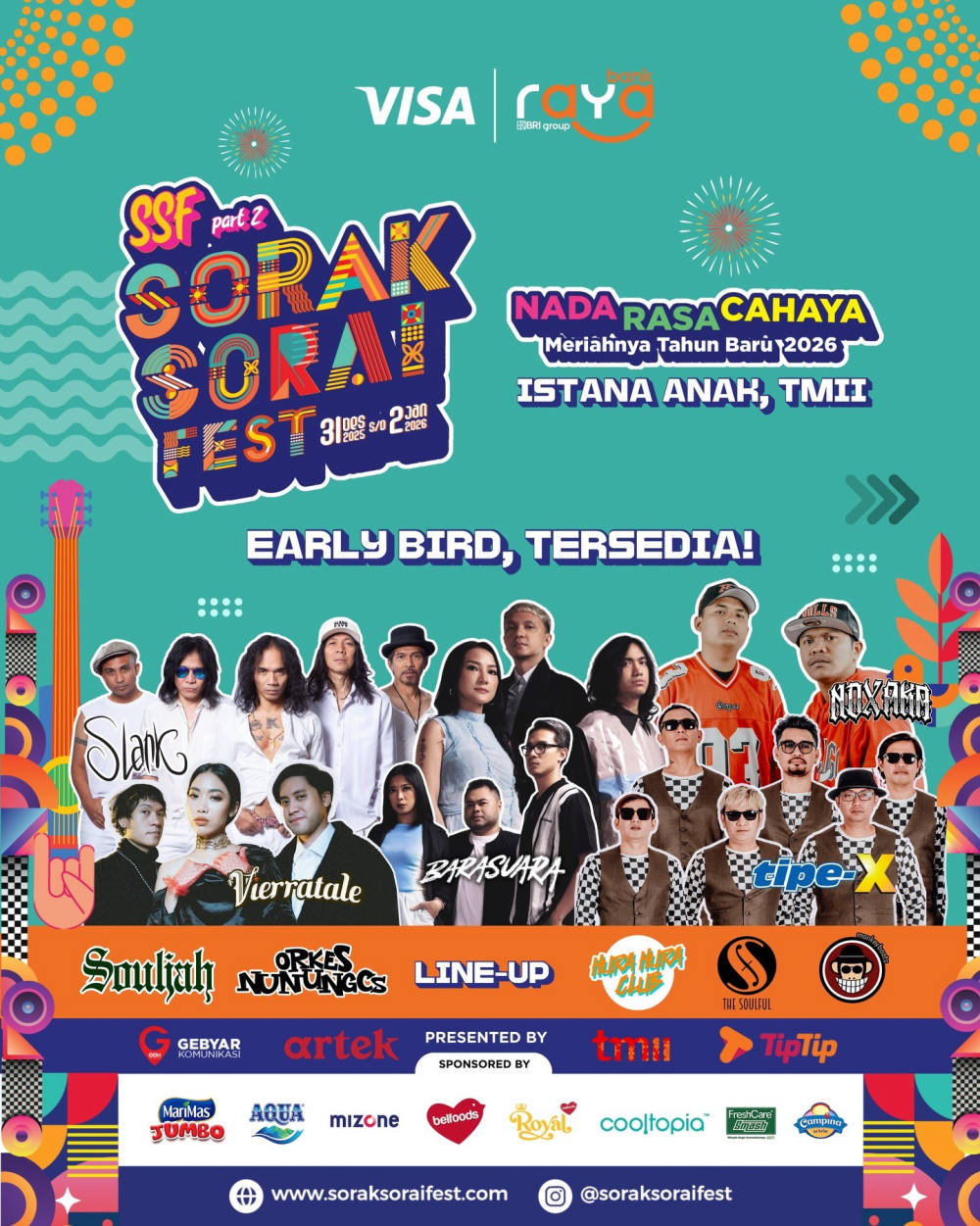 Sorak Sorai Fest Part 2 Digelar Akhir Tahun di TMII, Hadirkan Slank hingga NDX AKA