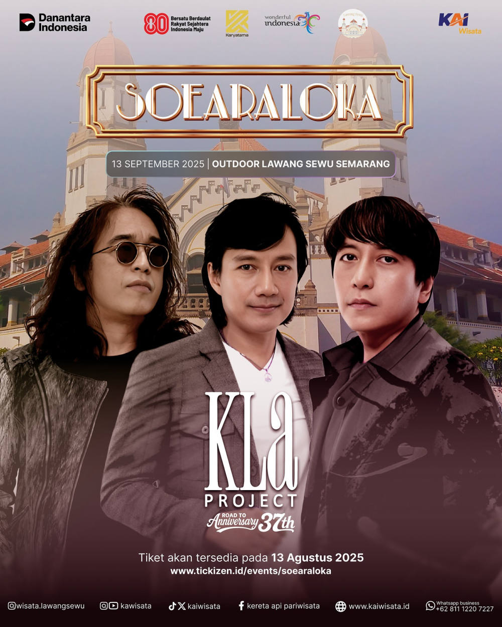 KLa Project Rayakan 37 Tahun di Konser Soeara Loka, Lawang Sewu Semarang