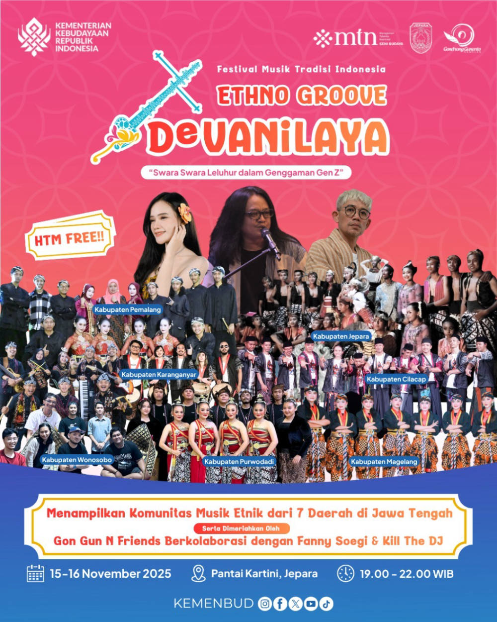 Festival Musik Tradisi “Ethno Groove Devanilaya” Hadir di Pantai Kartini Jepara