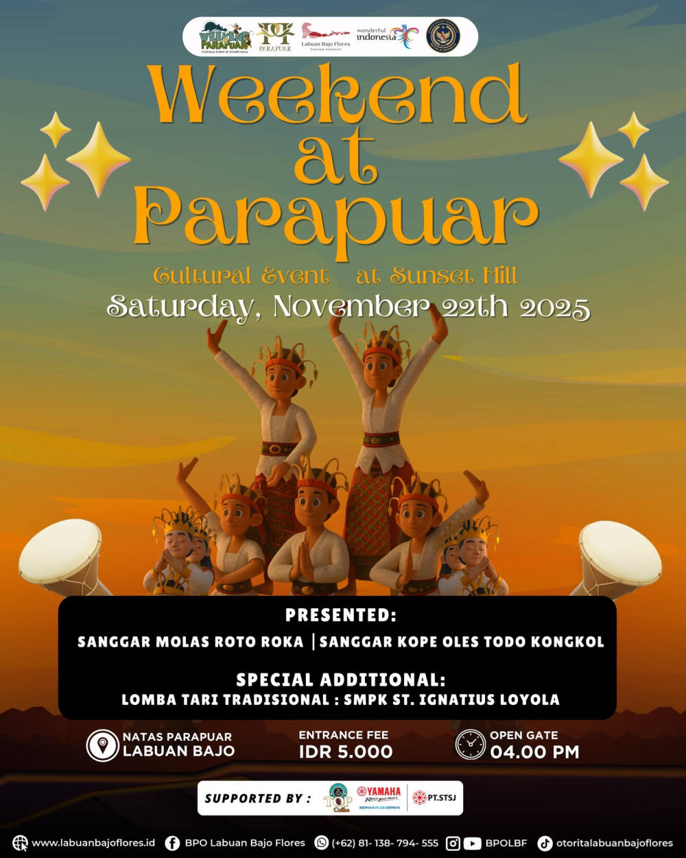 Agenda Weekend at Parapuar 2025 Sajikan Seni Lokal dan Panorama Senja
