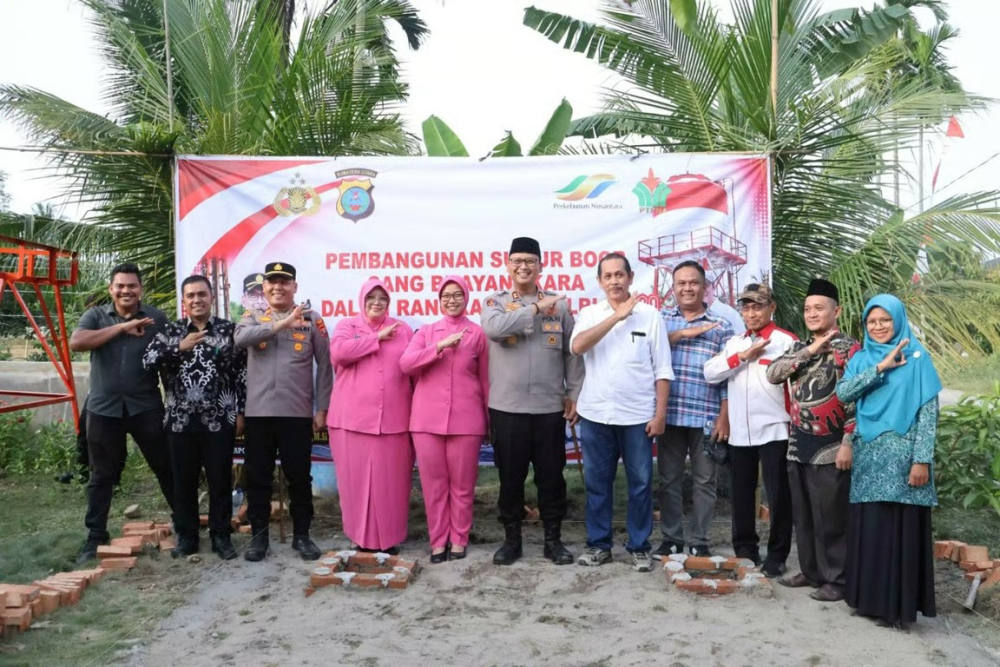 Holding Perkebunan Nusantara Perkuat Akses Air Bersih, PTPN IV PalmCo dan Polres Langkat Bangun Sumur Bor bagi Masyarakat