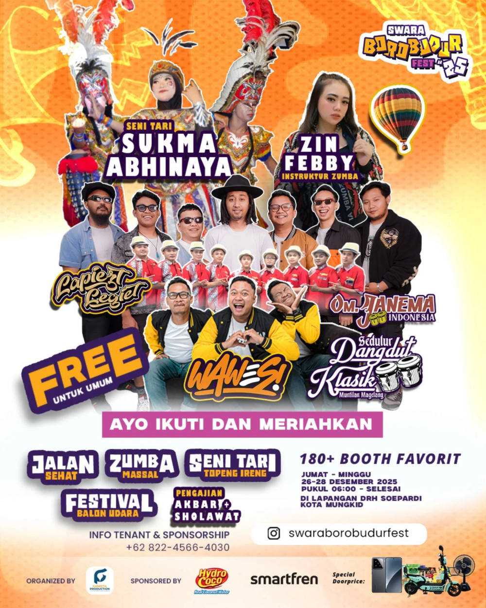 Rangkaian Swara Borobudur Fest 2025: Konser, Balon Udara, Zumba, hingga Pengajian Akbar